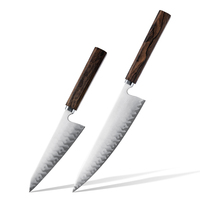 Ensemble de couteaux de cuisine en acier inoxydable à haute teneur en carbone faits à la main de qualité supérieure couteau forgé Chef Garasuki avec manche en bois Ciricote