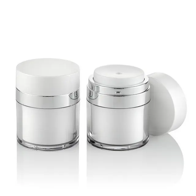 2023 Hete Verkoop Hoge Kwaliteit En Beste Prijs Voor Logo Afdrukken Groothandel Volledig Wit 15G 30G 50G Acryl Airless Cream Pot