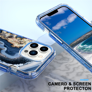 Fundas de teléfono de mármol 2024 para iPhone 16 Pro Max 15 Plus 14 13 12 Mini 11 XR 8 Plus 3 en 1, funda protectora resistente a prueba de golpes - Product Image 4