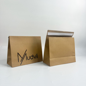Bolsas de Papel Kraft Marrón Horizontales Personalizadas con Sello Autoadhesivo y Logotipo Impreso para Empaque de Regalos - Product Image 2