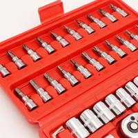 Juego de llaves de reparación de automóviles multifuncionales de 46 Uds., caja de herramientas Manual Universal, herramientas de mano pequeñas, incluido el juego de enchufes