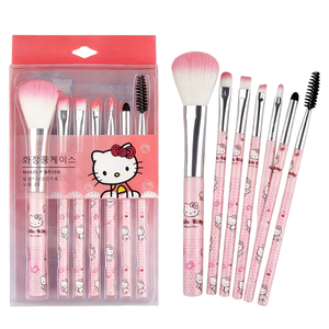 Juego de 7 <span class=keywords><strong>Brochas</strong></span> de Maquillaje de Dibujos Animados KT Rosas al por Mayor, Juego de <span class=keywords><strong>Brochas</strong></span> Cosméticas Portátiles y Económicas para Niñas, <span class=keywords><strong>Brochas</strong></span> de Maquillaje Sintéticas Suaves - Product Image 1