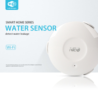 Détecteur de fuite d'eau WiFi moderne et minimaliste NAS-WS02W, alarme sonore, batterie CR2, alerte via application, liaison avec vanne intelligente, cuisine