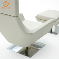 Fauteuil œuf ergonomique de luxe en cuir noir pour réception et usage commercial et domestique