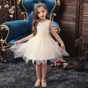 Robe de <span class=keywords><strong>demoiselle</strong></span> d'honneur fille en couches pour enfants de fleur brodée rose adaptée à la robe de soirée des enfants de bal - Product Image 1