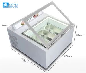 Vitrine réfrigérée à service libre en <span class=keywords><strong>marbre</strong></span> avec porte ouverte pour la présentation de glaces, yaourts et gâteaux, avec compresseur pour application de refroidissement - Product Image 3