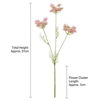 Tige de fleur artificielle en dentelle rose, branche florale en soie, décoration nordique pour mariage, maison et table