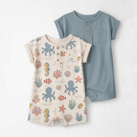Combinaison bébé en coton biologique à manches courtes, combinaison de nuit personnalisée, vêtements pour bébé, vêtements de nuit écologiques en jersey pour nouveau-né