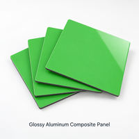 Panneau composite en aluminium vert brillant avec revêtement PE, 4 mm, 1220x2440 mm, plaque ACP pour enseignes de présentation en magasin