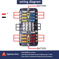 Boîtier de distribution de puissance 16 voies avec double batterie, bloc de fusibles à lame, 2 circuits séparés, barre omnibus positive et négative pour voiture, camping-car, marine