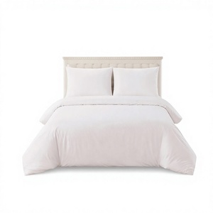 Poland Stock Cotton Bedding Set Solid White Duvet <b>Cover</b> for EU Dropshipping Guesthouse <b>Bed</b> Linen - Product Image 1