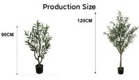 2025 nouveau Style olivier artificiel en plastique plantes en pot Faux arbre vert pour la décoration intérieure extérieure