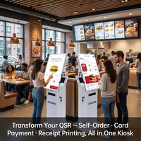 Terminal de Pago Todo en Uno con Pantalla Táctil de 21.5 Pulgadas, Impresora Térmica, Escáner QR, Lector de Códigos de Barras SDK