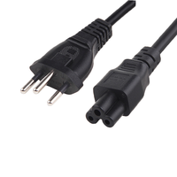 Cordon d'alimentation brésilien 12A 250V 3 broches avec prise BR IEC C13/C7/C5 certifié Inmetro, longueur personnalisable, 100% cuivre + PVC