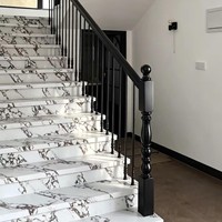 Escalier de terrasse extérieur ultra-fin et moderne en alliage d'aluminium à rail unique avec main courante résistante à l'eau
