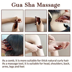 Verde naturale sandalo a cinque denti meridiano a denti larghi pettine in legno massaggio del cuoio capelluto pettine comune per uso domestico per le donne e gli uomini - Product Image 6