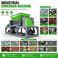 Broyeur industriel automatique à double arbre pour métaux, ferraille, acier, alliage d'aluminium, pneus usagés, recyclage des déchets 300-3000kg/h