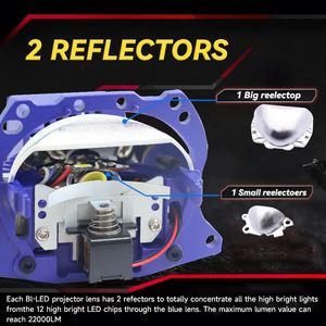 DGLS recién llegados Ultra brillante E481 Bi lente de Proyector láser 3,0 Luz de alta potencia 12000lm actualización foco Bi-Led para coche - Product Image 3