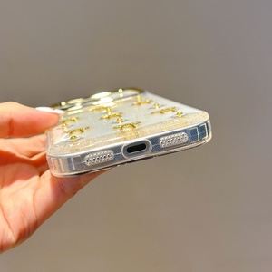 Scintillante Glitter 3d <span class=keywords><strong>oro</strong></span> con fiocco custodia protettiva per telefono per <span class=keywords><strong>Iphone</strong></span> 17 16 Pro Max graziose <span class=keywords><strong>cover</strong></span> cellulari antiurto per ragazze - Product Image 3