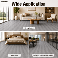 Plancher en vinyle SPC MORLENX gris argenté clair, résistant aux rayures, imperméable, système de clic, pour les intérieurs commerciaux