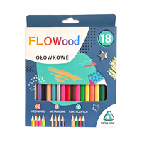 FLOWood – Lot de 18 crayons de couleur hexagonaux à haute pigmentation pour l'école, le bureau, le dessin et la papeterie – Vente en gros