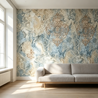Papier peint damassé doré de luxe lavable pour le marché africain, papier peint auto-adhésif en PVC pas cher pour la décoration de la maison, de la chambre à coucher et du salon