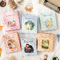 60 feuilles par boîte, autocollants de la série Kitten Holiday, autocollants pour enfants, fournitures de journalisation mignonnes