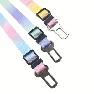 เข็มขัดนิรภัยสำหรับสุนัขในรถยนต์แบบปรับได้ สีสันสดใส ป้องกันการกระแทก สีไล่ระดับ พร้อมคาราไบเนอร์แบบแฟชั่นสำหรับสัตว์เลี้ยง - Product Image 5