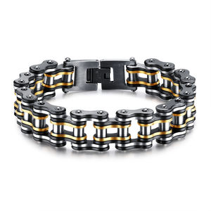 Nuevo diseñador Biker pulsera de acero inoxidable Heavy Metal bicicleta Biker motocicleta enlace cadena pulseras para hombres adolescentes niños - Product Image 1