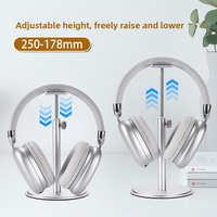 Penyangga Headphone Aluminium Alloy Retractable Kelas Atas untuk Desktop, Alas Anti-selip yang Stabil, Gantungan Headset Over-ear, Buatan Lanxinda