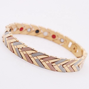 Bracciali di moda donna in titanio di alta qualità placcati in oro 3 colori gioielli magnetici Dropshipping per terapia sana - Product Image 2
