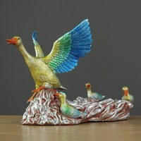 Porte-bouteilles en résine peint à la main, style américain, motif famille de canards, pour décoration de salon, entrée ou bureau – Fabrication chinoise