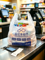 Sacs en T-shirt avec poignées pour supermarchés et magasins de fruits, emballage personnalisable avec LOGO, prix de gros