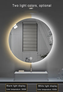 Miroir de salle de bain intelligent circulaire à écran tactile, miroir lumineux mural, anti-buée, avec lampe LED intégrée - Product Image 6