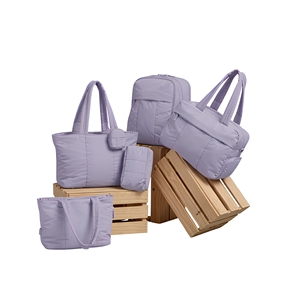 Ensemble de sacs de voyage en polyester lavande, grande capacité, fermeture éclair, unisexe, style à poignée souple - Product Image 1