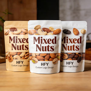 Emballage souple biodégradable de qualité alimentaire imprimé sur mesure, sachet debout avec fermeture éclair, amandes grillées, cacahuètes, mélange de fruits secs, sachets de noix - Product Image 4