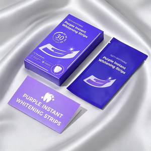 <span class=keywords><strong>Bandes</strong></span> <span class=keywords><strong>blanchissantes</strong></span> pour les <span class=keywords><strong>dents</strong></span>, violettes, blanchiment dentaire, sans danger pour l'émail, longue durée de conservation, dissolution à sec, paquet de 14 paires - Product Image 5