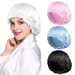 Custom Satin Bonnets For Women 4Pcs Sleep Cap For Curly <b>Hair</b> Braids Silk <b>Hair</b> <b>Care</b> Hat - Product Image 4