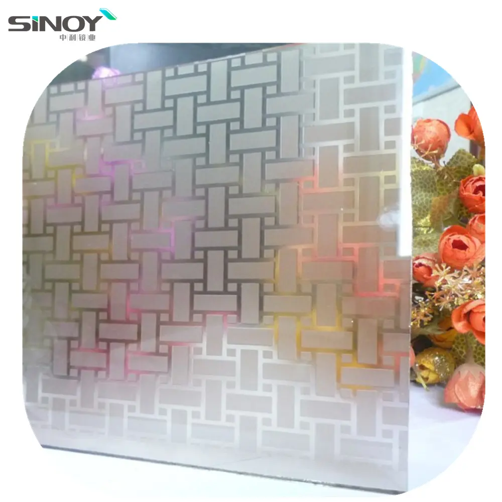 Low Price Acid Etched Sandblasted Clear Float Glass for Office Shopping Mall