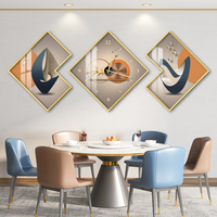 Peinture décorative murale pour salle à manger avec horloge, tableau mural moderne pour table, combinaison horloge créative haut de gamme