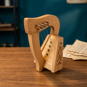 Harpe à 4 cordes en bois de hêtre, accessoire d'instrument de musique - Product Image 3