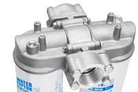 Adaptor Filter Bahan Bakar Aluminium Dual CFD-150 Aliran Tinggi 150 LPM untuk Sistem Transfer Diesel Industri Penyerap Air Redundansi