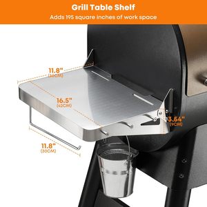 Accessoires de barbecue en acier inoxydable pour ajouter un espace de rangement, équipés d'un porte-serviettes en papier, de crochets et d'un rangement dédié pour couteaux - Product Image 3