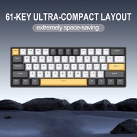 Clavier mécanique compact HX-JX05 ODM pour ordinateur, 60 %, 61 touches, disposition espagnole, filaire USB, rétroéclairage LED, clavier de jeu en métal
