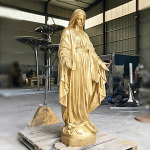 अनुकूलित कांस्य कुंवारी मैरी मूर्ति घर चर्च कांस्य प्रतिमा शिल्प धार्मिक आभूषण - Product Image 3