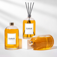 Bouteille d'aromathérapie unique, ronde transparente surdimensionnée, 1000 ml, bouteille diffuseur en verre vide, parfum avec bouchons