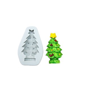 Noel ağacı şekli için silikon kalıp yeni DIY kek araçları çikolata fondan peynir dondurma dondurmalı pasta süslemeleri - Product Image 5
