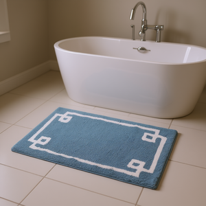 Tappetino da Bagno in Cotone Trapuntato Rettangolare 20x30, Design Geometrico Minimalista, Tappeto Premium per Bagno - Product Image 2