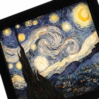 Lampe en papier 3D « Nuit étoilée » de Van Gogh, crée un effet d'ombre superposé réaliste pour la décoration artistique de la maison