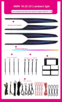 Kit d'éclairage d'ambiance SJC pour voiture, ciel étoilé flottant, pour BMW X1 X2 F48 F49 2016-2022, LED multicolores, kit décoratif d'ambiance 12v